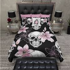 Quality skull comforter with free worldwide shipping on aliexpress. Lightweight Pink Lilly Skull Bedding Black And Pink Skull Design Skull Comforter Cover Skull Duv Duvet Bedding Sets Skull Bedding Bedding Sets