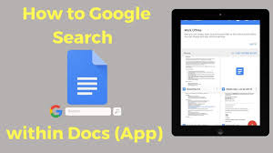 Create, edit and collaborate with others on documents from your android phone or tablet with the google docs app. How Search Within Google Docs Ipad App Youtube