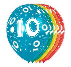 10 Jaar Verjaardag Ballonnen 5 Stuks Feestbazaar Nl