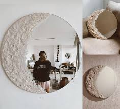 This Beautiful Lunar Mirror Is Made To Look Like A Crescent Moon Aesthetic Room Decor Aesthetic Bedroom Moon Mirror