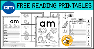am word family worksheets kindergarten mom