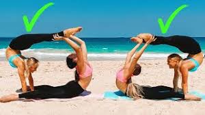 Our first medium, two person yoga pose is a combination of downward dog and bow. Best Yoga Challenge Poses For 2 All Asana With Video Going Fit Unfit
