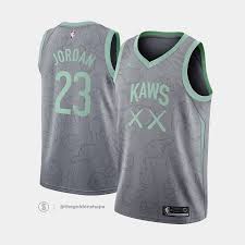 Brian Donnelly Kaws X Jordan X Nba Jersey Grey Hands Maillot De Basket Jordan 4 Design Jersey