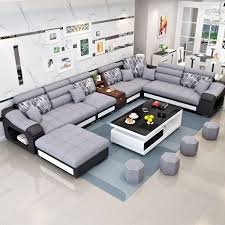 Us 928 00 7 Seat Linen Living Room Sofa Set Home Furniture Modern Design Frame Soft Sponge U Living Room Sofa Design Living Room Sofa Set Corner Sofa Design