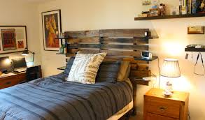 Built A Headboard For My Bed Out Of Reused Pallet Wood Led Lights And Architectural Glass Samples Pallet Wood Headboard Diy Pallet Wood Headboard Pallet Headboard