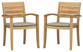 Check spelling or type a new query. Travota Stacking Arm Chairs Teak Outdoor Dining Patio Set Of 2 Transitional Outdoor Dining Chairs By Teak Deals Houzz