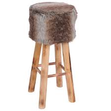 Barhocker Fellhocker Tresenhocker Hocker Stuhl Fell Holz Amazon De Kuche Haushalt Barhocker Hocker Barhocker Kuche