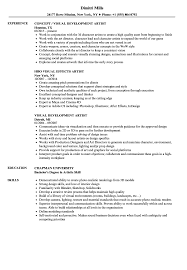 Visual Artist Resume Samples Velvet Jobs