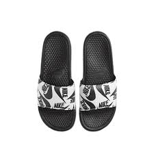 Presented in black with the label's signature swoosh logo tonally accented across the toe strap, these benassi slides feature a traction outsole and softly. Men S Nike Benassi Jdi Print Slides Black White Cool Js Online