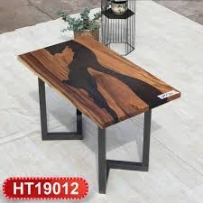 Mkrt 190641 Smoky Gray Clear Resin Epoxy Wood River Table Resin Table For 4 People Resin Table Diy Resin Table Resin And Wood Diy