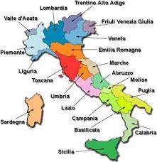 Map of italy showing the 20 regions and their capitals. Regions Of Italy