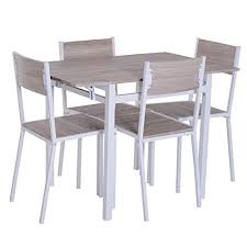 Light Grey 5 Pcs Drop Leaf Style Counter Height Table And Chairs Dining Set 1 Table 4 Comfortable High Back Arm Dining Table Chairs Pub Furniture Dining Chairs
