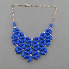 Blue Bubble Necklace Handmade Bib Beaded Jewelry Diy Statement Necklace Beaded Jewelry Necklaces