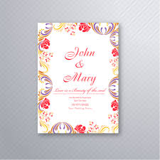 Beautiful blue and purple floral and leaves wedding invitation card design. Beautiful Wedding Invitation Card With Colorful Floral Design 305345 Vector Art At Vecteezy
