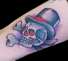 Diamond eyes sugar skull tattoo. Skull And Top Hat Tattoo By Adam Lauricella Tattoonow