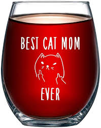 Amazon Com Best Cat Mom Ever Funny Wine Glass 15oz Unique Christmas Gift Idea For Cat Lovers Perfect Birthday Funny Wine Glass Cat Wine Glasses Cat Wine