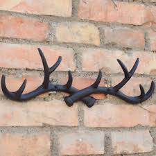 Antler Coat Rack Deer Accessory Vintage Wall Mounted Cast Iron Hanger Hooks Ebay