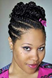 Cornrow Updo Hairstyle For African American Women Natural Hair Updo Braids For Black Hair Braided Hairstyles Updo