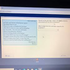 Check spelling or type a new query. Based On The Passage What Is The Best Prediction About What Will Become Of Antinous Which Detail Brainly Com