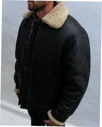 Lakeland Sheepskin Leather Flying Jacket Mens Large 44 Brown Vtg Biker Bomber Fashion Clothing Shoes Accessories Menscl Flying Jacket Mens Jackets Jackets