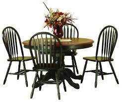 48 Round Pedestal Table Self Storing Butterfly Leaf 4 Fanback Chairs Butterfly Dining Table Dining Table In Kitchen Dining Table