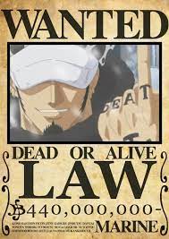 Avis de recherche one piece monkey d. T Law Trafalgar Law One Piece Anime One Wish