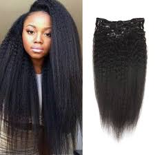 All melanj hair extensions come in the color natural black. Amazon Com Fshine Kinky Straight Clip In Hair Extensions 8 Inch Natural Black Human Hair Extensions Remy Brazilian Extensions Double Weft 7 Pieces 100g Per Set Beauty