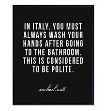 Shop for wall decor including mirrors, wall clocks, art, picture frames and and other unique decorations at pier 1! Funny Bathroom Decor Michael Scott The Office Bathroom Decorations Wash Your Hands Restroom Sign Bath Wall Decor Unique Original Housewarming Gag Gift 8x10 Bathroom Wall Art Unframed Yellowbird Art And Design