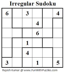 Jigsaw sudoku can also add rules of having two diagonal lines. Irregular Sudoku Mini Sudoku Series 19