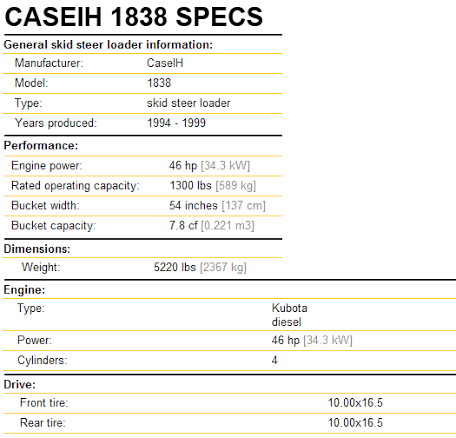 Case 1838 Skid Steer Loader