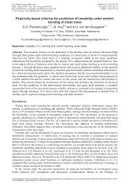 Fabrication and installation of sheet metal ductwork. Physically Based Criterion For Prediction Of Instability Under Stretch Bending Of Sheet Metal Scientific Net