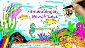 Kalaupun dominasinya adalah warna hijau, tetap. Cara Menggambar Pemandangan Bawah Laut Mewarnai Untuk Anak Anak Youtube