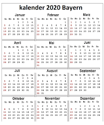 Laden sie unseren kalender 2021/2022 mit den feiertagen für bayern in den formaten pdf oder png. Jahreskalender 2020 Bayern Schulferien Druckbarer 2021 Kalender