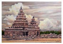 The Shore Temple Painting By Pradeep Wahule Saatchi Art