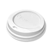 White Dome Lid For 10/12/16/20 oz. Recyclable And Compostable Paper Cups
