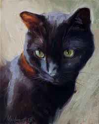 Oleksii Movchun Pet Artist On Instagram Day 9 25 This Is Leopold Kata Ivan A Black Cat With A Magic Black Cat Painting Cat Portrait Painting Pet Artist