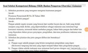 5 masa sanggah administrasi (masa. Soal Tes Masuk Di Bpom Jawabanku Id