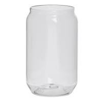 Clear 16 oz PET Plastic Beer Can Glass - 3"Dia x 5"H