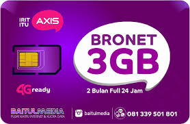Paket Internet Axis Bronet Kuota 3gb Toko Perdana Data Online