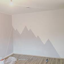 Babyzimmer Babyroom Barnerom Hellgrau Lightgrey Berge Wanddesign Wallart Mountains Diy Kinder Zimmer Babyzimmer Themen Zimmer