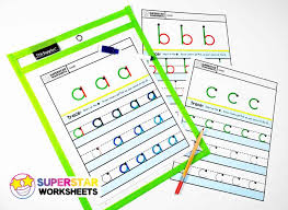 Every child needs to learn his abcs, and these cute and colorful cards will help your toddler recognize letters. Alphabet Writing Worksheets Lowercase Superstar Worksheets