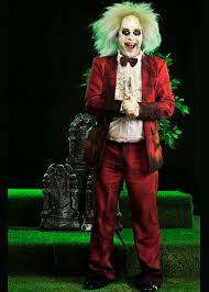 Suit & wig snazaroo facepaint fancy dress party. Adult Mens Beetlejuice Wedding Suit Style Costume