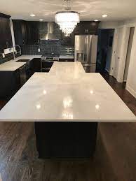 It has a large pattern, giving a unique look. Alabaster White Quartz Kitchen Countertops Transitional Kitchen Detroit By Q Stone Inc Houzz