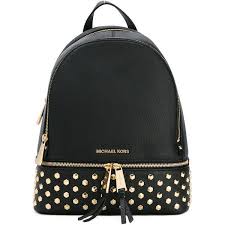 michael michael kors embellished backpack 338 liked on polyvore featuring bags backpacks black b leather backpack real leather bags leather laptop tote