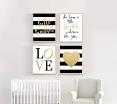 Black And White Nursery Wall Decor Black White And Gold Nursery Art Gold Nursery Wall Decor Girl Nursery Wall Art Black And Gold Nursery Wall Art Black And Gold Wall Decor Baby Room Wall Art Gold Nursery