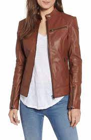 100 Original Leather Ykk Zip Front Up To Short Stand Collar 2 Horizontal Zip Pockets At The Br In 2021 Leather Jacket Racer Jacket Plus Size Going Out Outfits