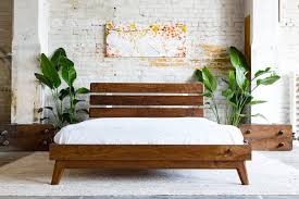 The Stowe Modern Walnut Bed Modern Bed Frame Walnut Bed Frame Mid Century Modern Bed