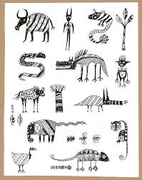 Based On The Style Of Ivory Coast Korhogo Fabric Pattern I Really Love The Simple Yet Expressive Look Of The Animals Petroglyphs Art Sharpie Art African Art