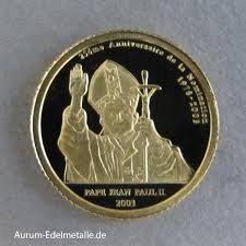 Großes verdienstkreuz des verdienstordens der bundesrepublik deutschland; Kongo 20 Francs Papst Johannes Paul Ii Minigoldmunze 2003
