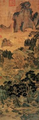 明仇英桃村草堂圖 水墨 水墨画 墨絵